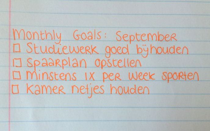 monthly goals september 2015