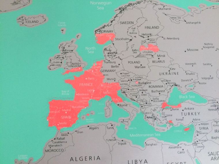 Krasbare Wereldkaart HEMA - Europa